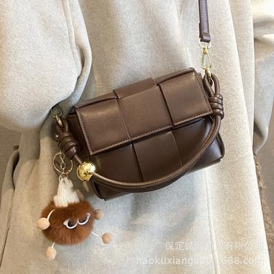Bag Women's 2025 New Autumn and Winter Messenger Bag Niche Design Retro Versatile Splicing Shoulder Portable Small Square Bag