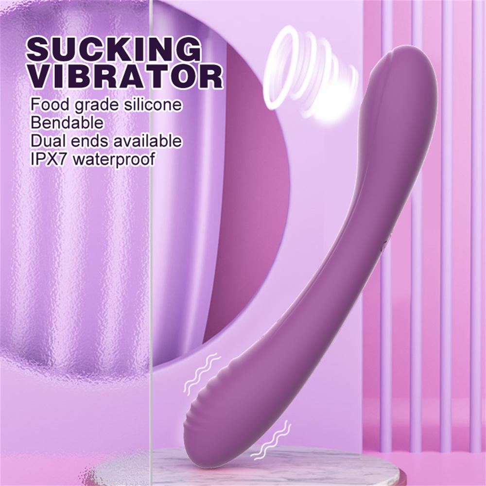 Double Head Vibrator Sex Toys Clitoris Sucker Foldable Dildo G Spot Vagina Massage Masturbation Adult Toy For Women Joinjjtoy