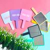 Low Moq Heart pink Shade Mirror for Makeup Custom logo Handle Makeup Colorful  Cosmetic Mirror