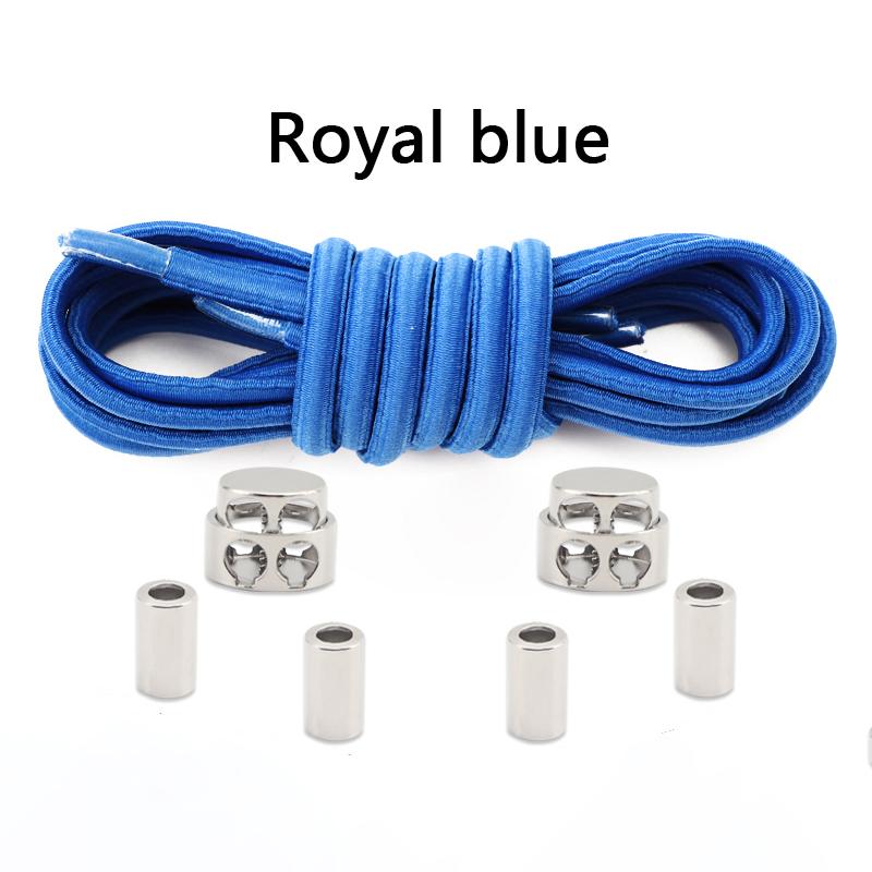 1Pair/2Pair New Metal Buckle Laces Unisex Quick-On/Off Shoelaces Oval Elastic Shoelace for Sneakers and Boots