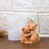 3D Katze und Hund Form Silikon Kerzenform DIY Niedliches Tier Kerzenherstellung Gips Seifenherstellung Seife Kerzenherstellung Zubehör