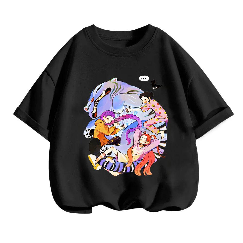 

Children s Short Sleeve Cute Kpop Demon Hunter Tiger T-Shirt Suitable for Boys and Girls 100