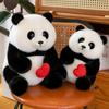 Love Panda Soft Stuffed Plush Toys Valentine's Day Red Heart Cute Animal Panda Plushies Doll Girls Romantic Gifts For Couple