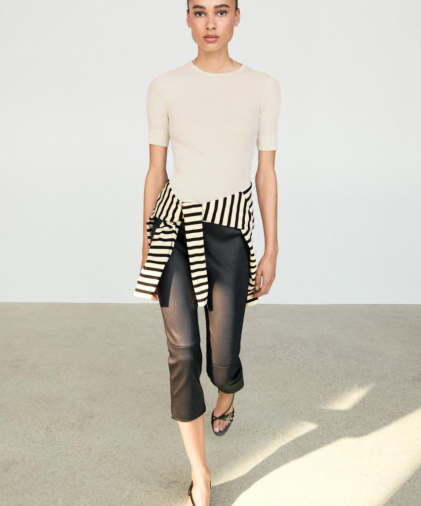 Masimodutti Lambskin Capri Pants