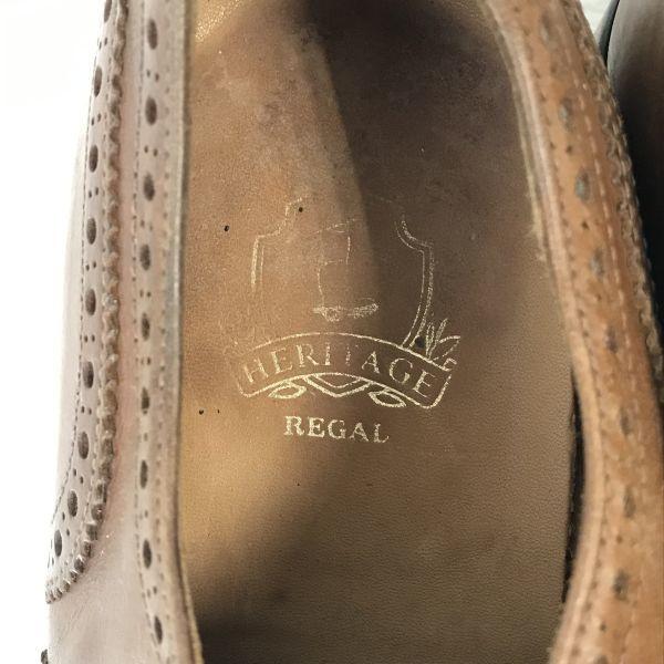 Vintage/REGAL Heritage/Leather Full Brogue Wingtip Shoes/26.0/Brown/BROWN/Closed Lacing Business Dress Shoes(USED)