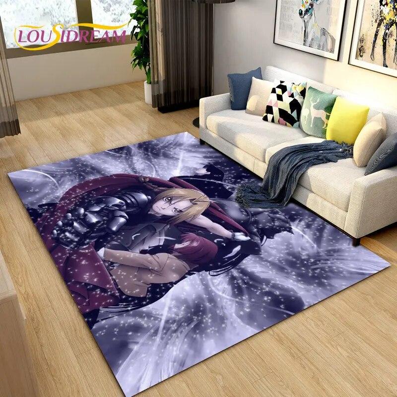 Anime Fullmetal Alchemist Area Rug Large,Carpet Rug for Living Room Bedroom Sofa Doormat Decoration,kids Play Non-slip Floor Mat
