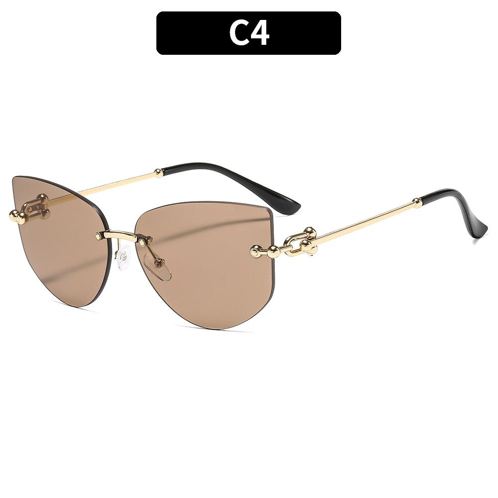Women's sunglasses, men's and women's fashion polygonal frameless sunglasses