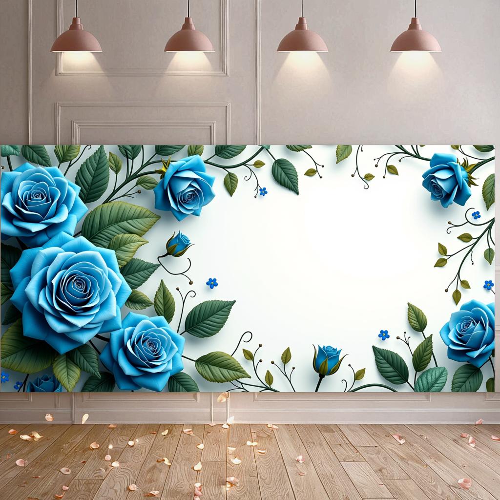 Peony Rose Flower Banner Backdrop Spring Outing Wedding Decor Photography Background Party Decoration Event Photo Shoot Supplies