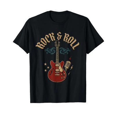 Rock and Roll Music Guitarist Fans Vintage Guitar T Shirt Designer Clothes Casual Soft Graphic