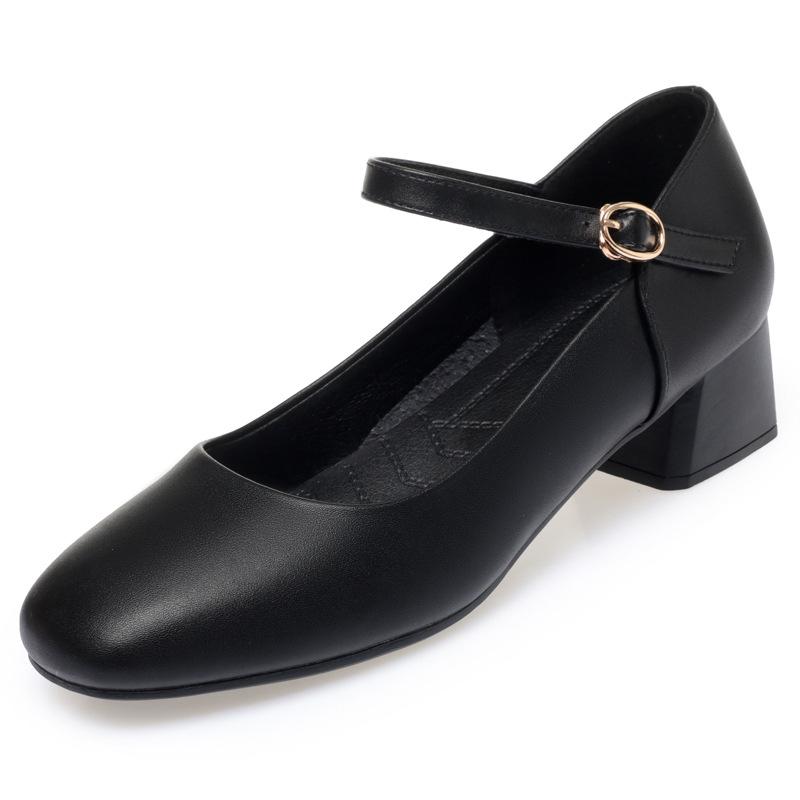 Soft Surface, Soft Sole, Thick Heel, Ladies' Buckle Strap, Fashionable, Elegant and Comfortable Shoes