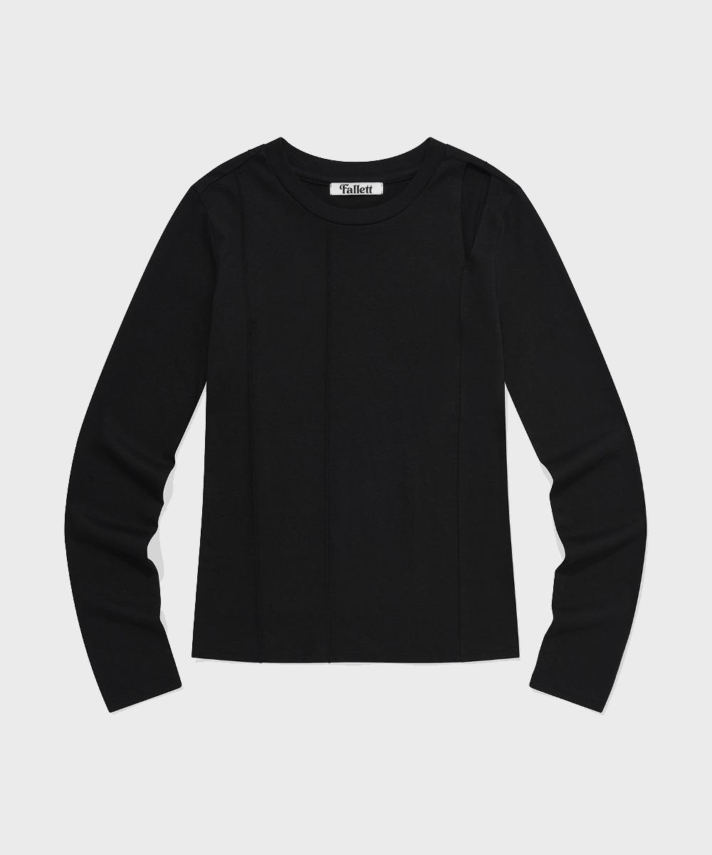 Pallet Pintuck Cutout Long Sleeve Black Black/M