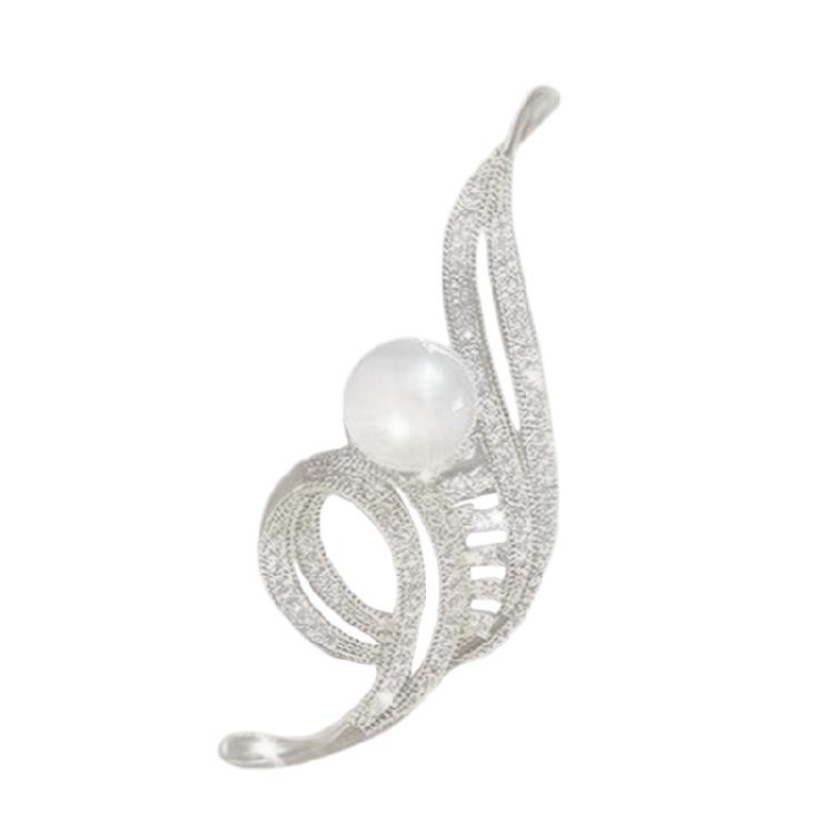 Elegant Rhinestones and Pearls Music Note Brooch Pin Handmade Lapel Accessories Fashionable Women Badge Accessory