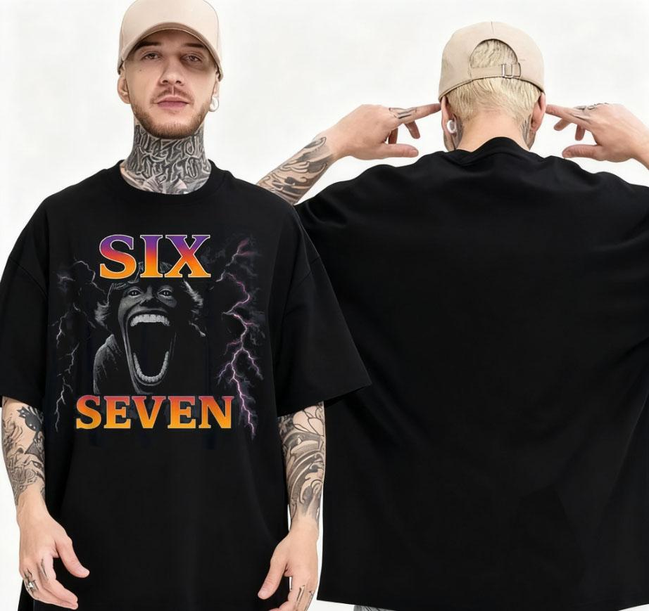 

6 7 67 Bootleg 6 7 Meme Design Funny 67 Mens Summer Tshirt 100 Cotton Casual Tshirt Loose Shortsleeved Shirt M