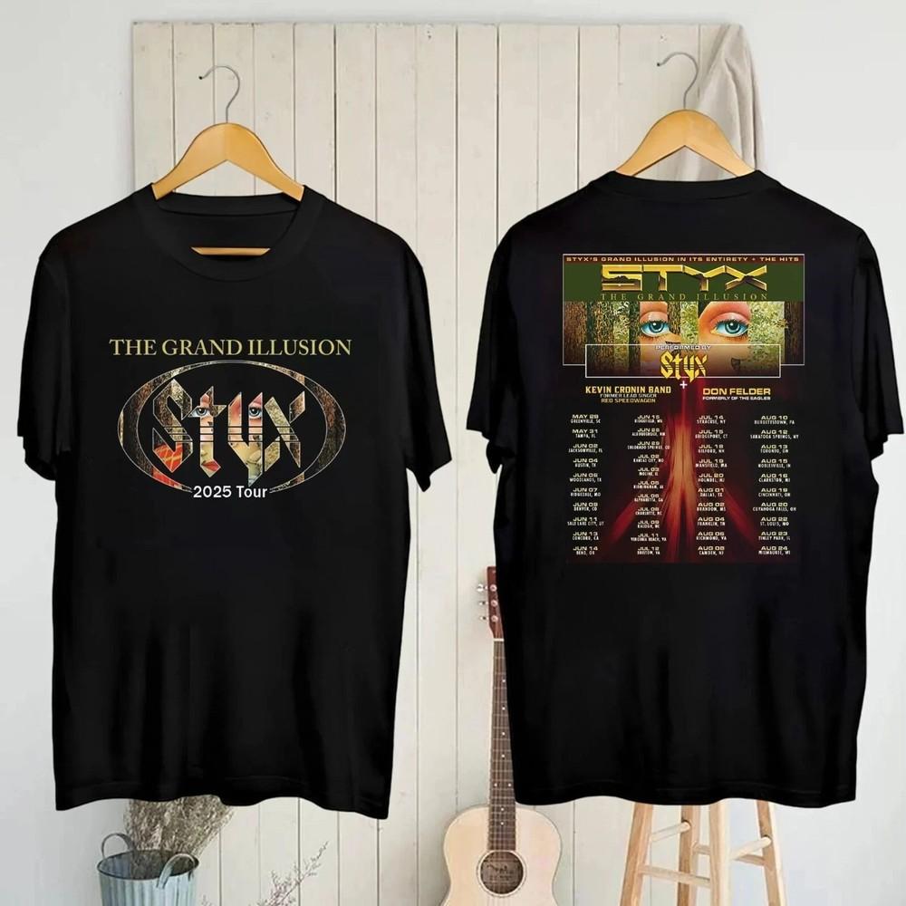 Styx 2025 Concert Band the Grand Illusion Tour 2025 Fan Gifts T-Shirt Unisex T-Shirt XXXXL