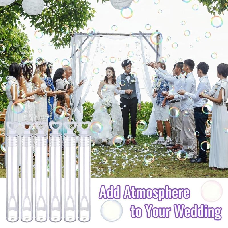 20Pcs Wedding Bubble Tube for Kids Party Bags and Table Decorations Unforgettable Moment Bubbles Tubes