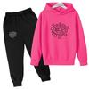 Kinder Mode Trend Buchstaben Print 2-teilig Pullover Hoodie+Hose Trainingsanzüge 2-13 Jahre Jungen Mädchen Streetwear Outfits Kinderbekleidung