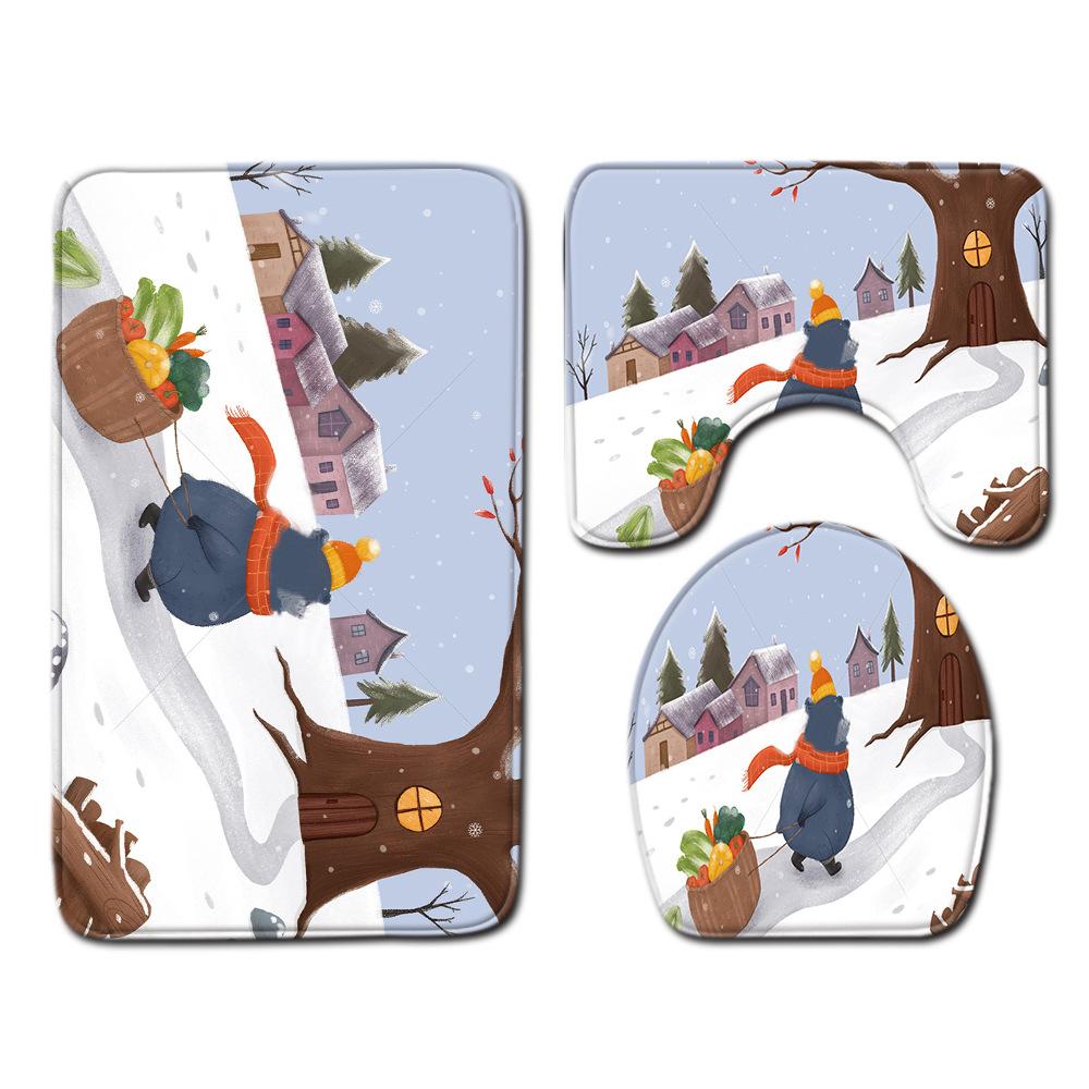 

Лечебное Дерево Дупло Туалетный Трехкомпонентный Напольный Коврик Санитарный Коврик для Ванной Комнаты из 3 Частей Дверной Коврик 45cmx75cm