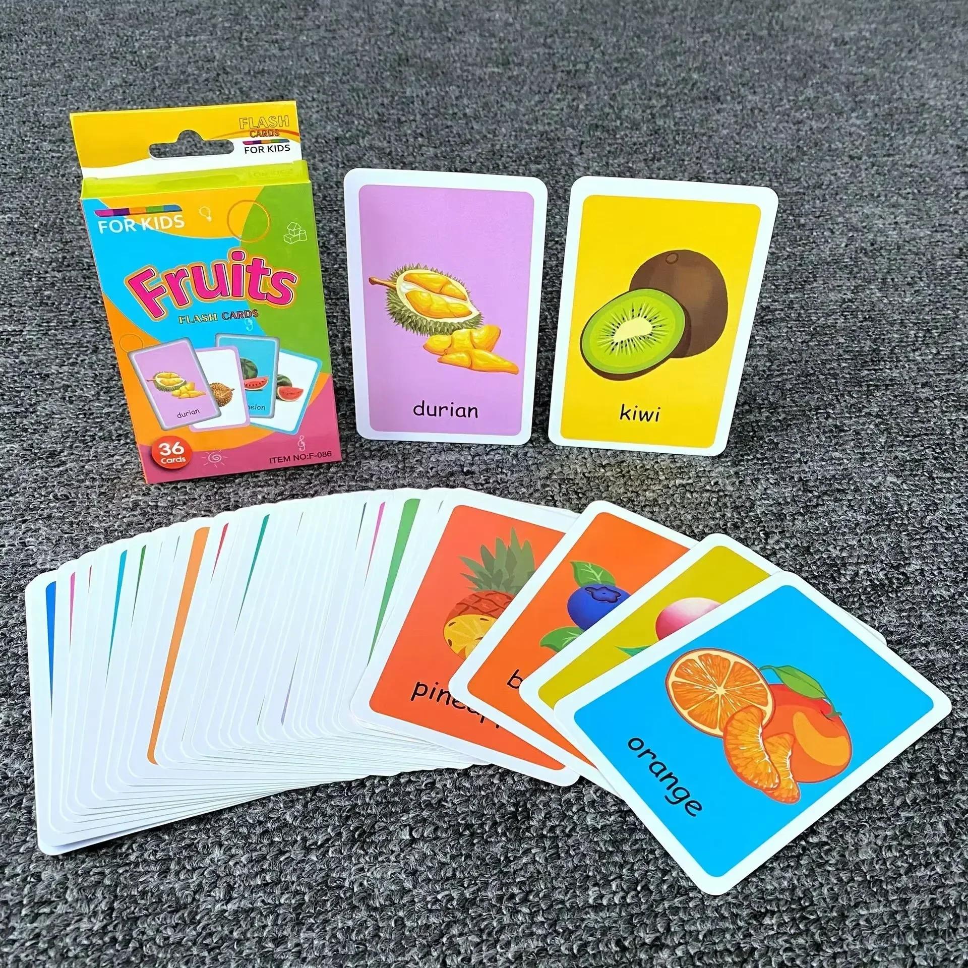 

36 Sztuk Karty Poznawcze Dla Dzieci Części Ciała Zwierzęta Owoce Dwustronne Fiszki Montessori Style Dziecko Dzieci Wczesne Zabawki