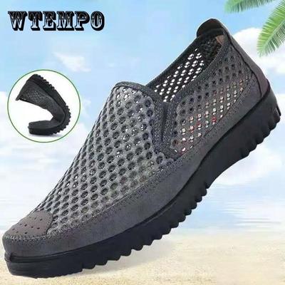 Alte Peking-Stoffschuhe, Netzschuhe, Arbeitsschuhe, rutschfeste, lässige Mesh-Sandalen, weiche Unterseite, atmungsaktive Sommerschuhe