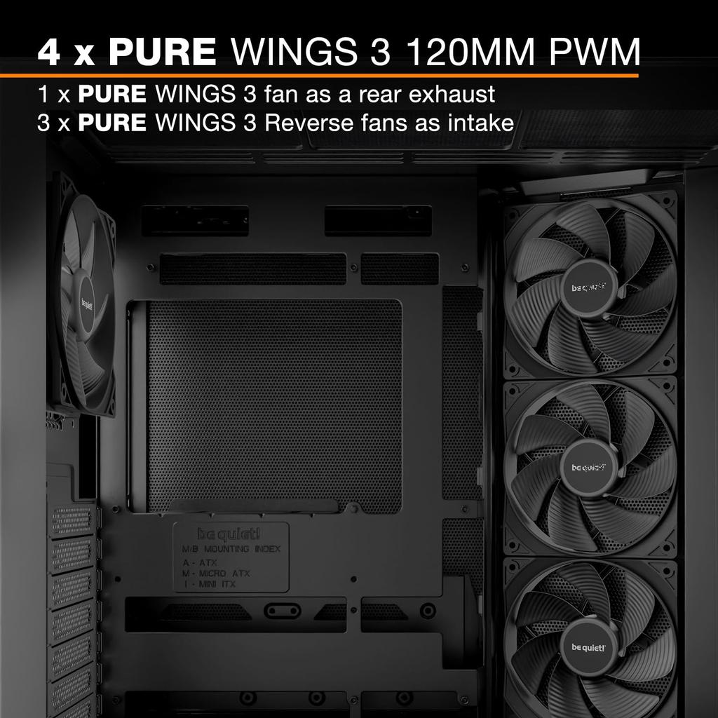 Boîtier PC be quiet Mid-tower, compatible ATXMicro-ATXMini-ITX, compatible BTF, Light Base 500, produit de revendeur agréé national, BGW83 LGT-BSE-500BK