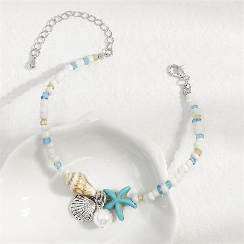 Bohemian Multilayer Starfish Bracelets for Women Y2K Summer Beach Pearl Shell Charm Elastic Beaded Bracelet Fashion Jewelry Gift