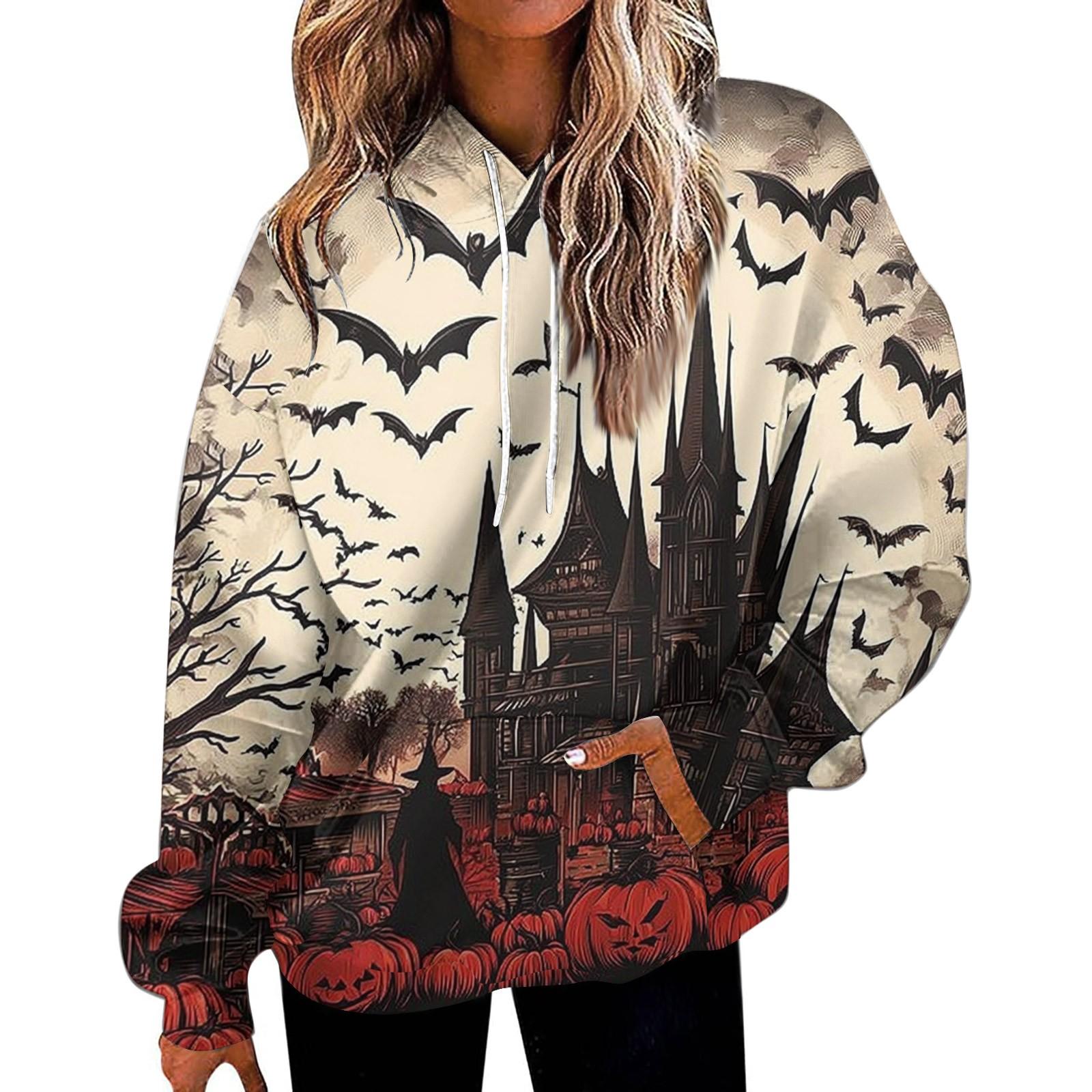 

Women s Fashion Sweatshirt Printed Casual Hooded Sweatshirt With Pockets XXL бежевий