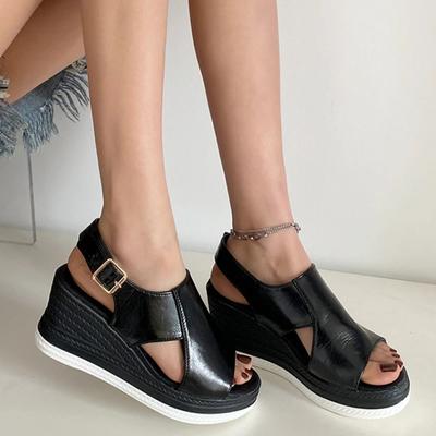 Gold Silver Blackr Wedge Sandals for Women Summer Peep Toe Platform Sandles Woman Plus Size Thick Sole Sandalias Mujer