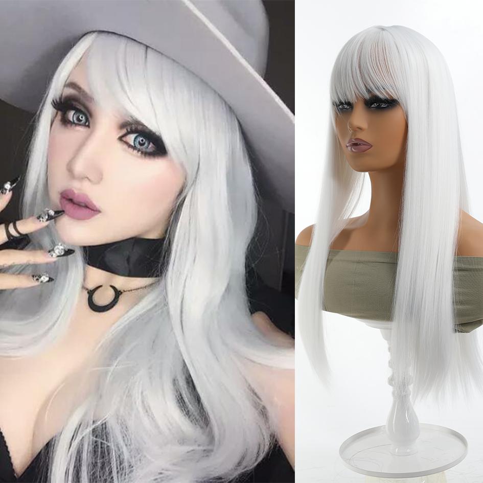 Synthetic Wig Lolita Cosplay Double Ponytail Long Straight Hair Anime Game Cosplay Hair Extensions Halloween Christmas Dress Up