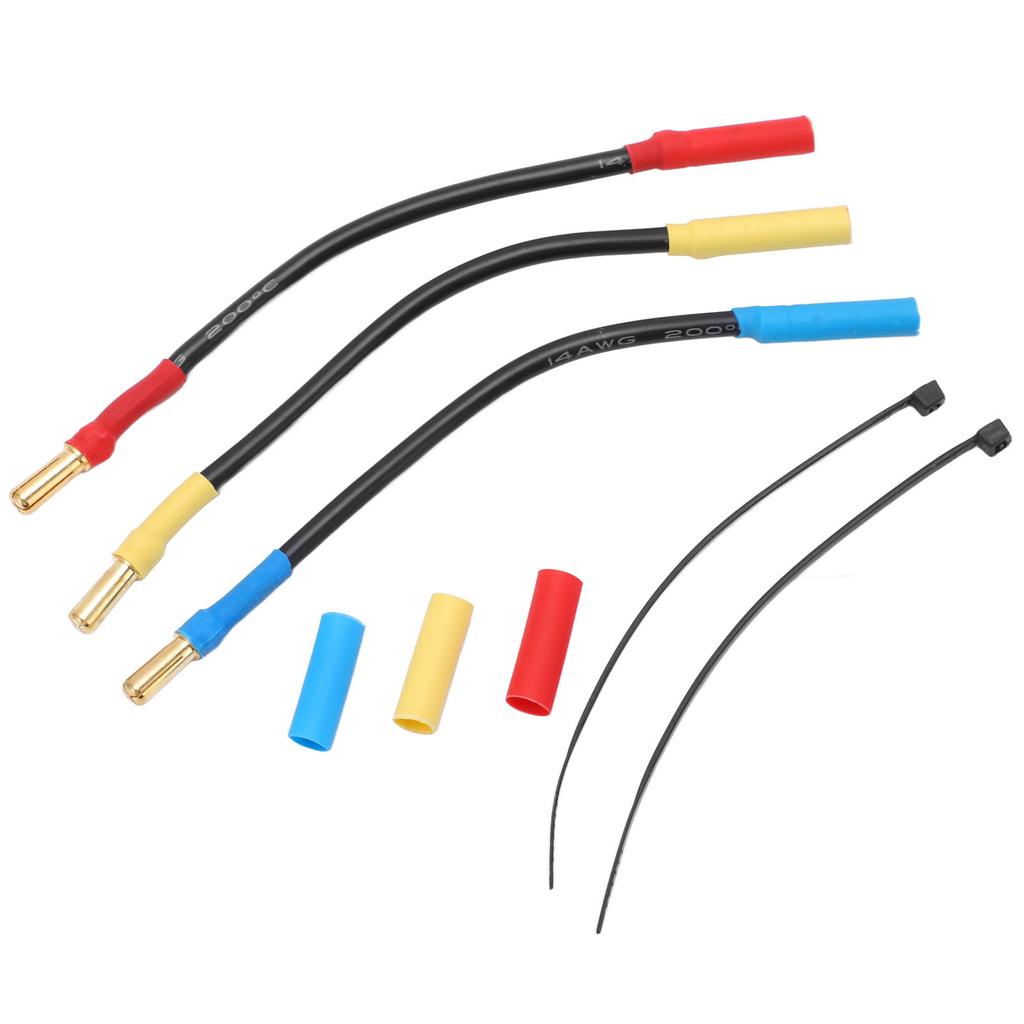 3Pcs 4mm Banana Plug Extension Cable 13cm Length Heat Resistant Banana Plugs Connector Extension Cable Wire for Boats