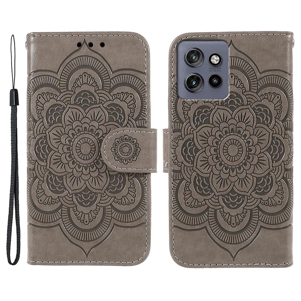 Phone Case For Motorola Edge 50 Neo 5G/Moto S50 5G/ThinkPhone 25 5G PU Leather Mandala Imprinted Design Wallet Cover