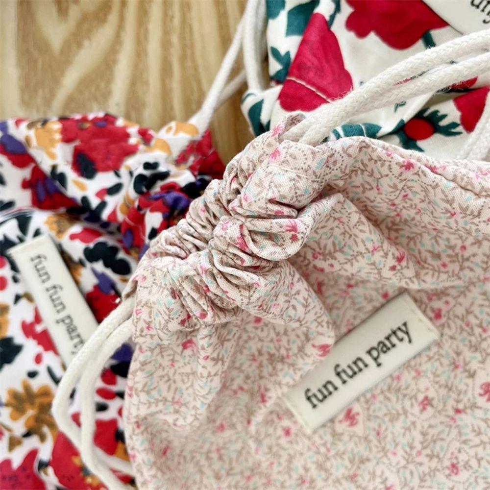 Colorful Makeup Bag Mini Storage Pouch Creative Floral Drawstring Bag  Travel