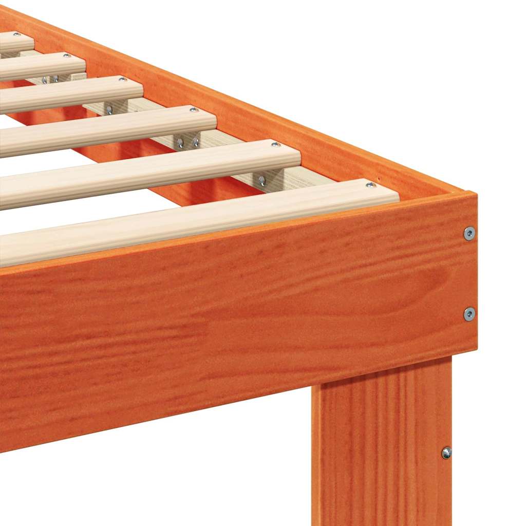 Bed Frame with Headboard Brown 120 x 190 cm Solid Pine Wood