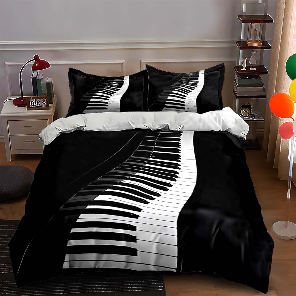 

Piano key design Bedding Duvet cover sets Duvet covers Pillowcases gifts (1 * Duvet Cover 2 * Pillowcases, without duvet insert) 135x200cm