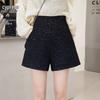 Women's High-Waisted Tweed Wide-Leg Shorts