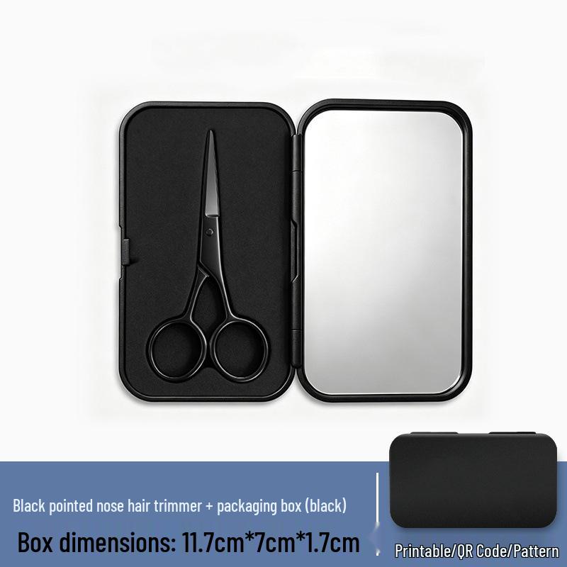 Set de Tijeras para Recortar Nariz y Cejas para Hombre - Punta Redonda, Recortadora Manual para Vello Nasal y Cejas