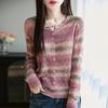 Leichte Strickjacke für Damen aus 50 % Wolle und 50 % Maulbeerseide – vielseitige Strickware für 4 Jahreszeiten für ganzjährigen Komfort und Stil