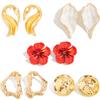 Salircon 5 Styles Trendy Irregular Geometry Metal Stud Earrings Set for Women Exquisite Piercing Earring Jewelry 2026 New Gift