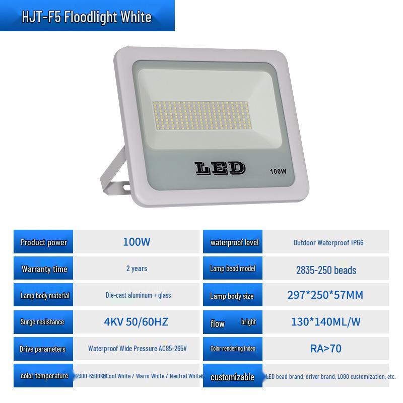 Super Bright LED Waterproof Outdoor Floodlight for Construction Sites and Courtyards