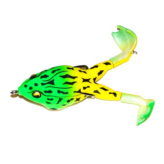 Artificial Lure Fishing Bait Realistic Looking Bright Colors 3D Eyes Compact Portable Topwater Frog Bait Fish Gear for Beginners