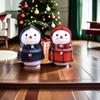 Plush Christmas Gift Bag Red Plaid Skirt Fruit Packaging Bag for 3pcs/set New Year