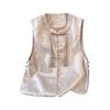 Vest Women's Spring and Autumn Improvement Guochao Disc-buckled Round Neck Jacquard Brocade Embroidered Top
