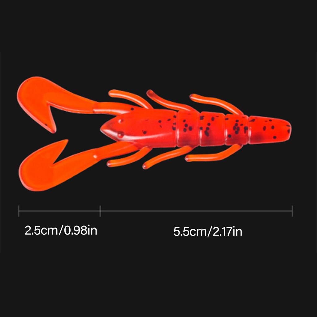 Soft Bait Crawfish Lures Artificial Fishing Baits Lure for Bass Trout 8cm 6g Shrimp Swimbait Fishing Tackle 10pcs
