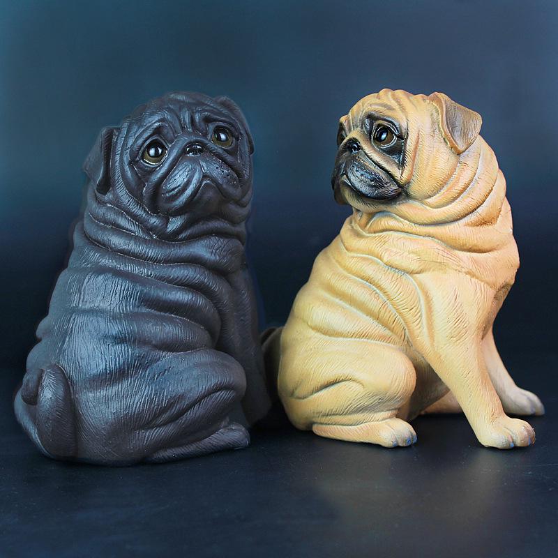 Wildlife Simulation Pug Figurine Toy for Kids