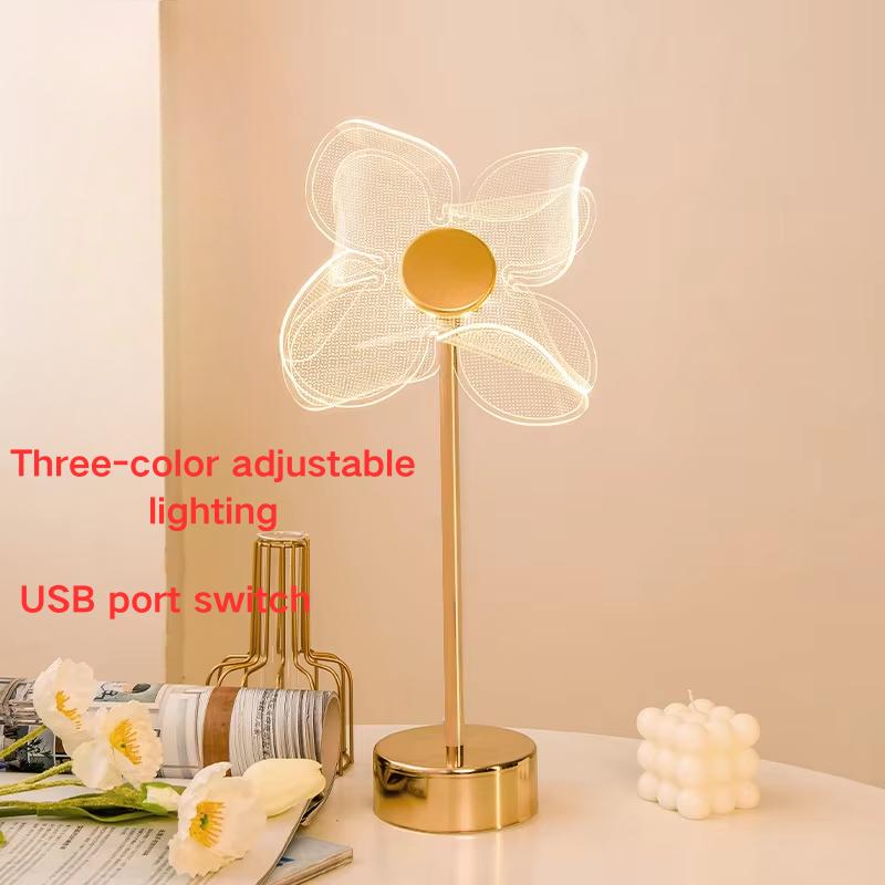 Light Luxury Modern Minimalist Acrylic Metal Butterfly Table Lamp Ambient Night Light Bedroom Girls' Room Bedside Decoration