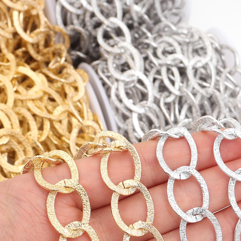 5Yards/Roll 20x16mm Aluminum Chains Metal Twisted Link Chain For Jewelry Making DIY Bracelets Necklace Clothing Bags Accessories