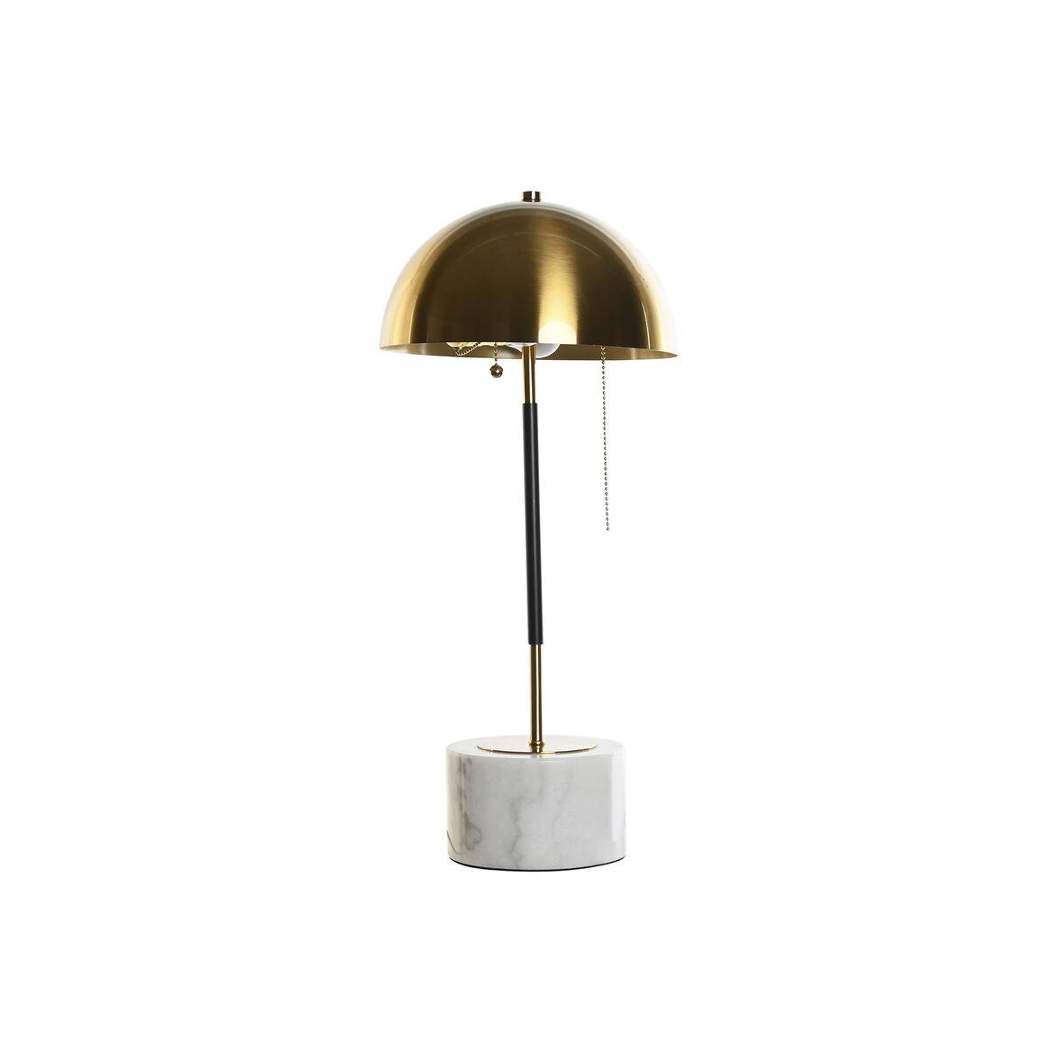 

Lampe de bureau DKD Home Decor 25 x 25 x 58 cm Noir Doré Métal Marbre 220 V 50 W