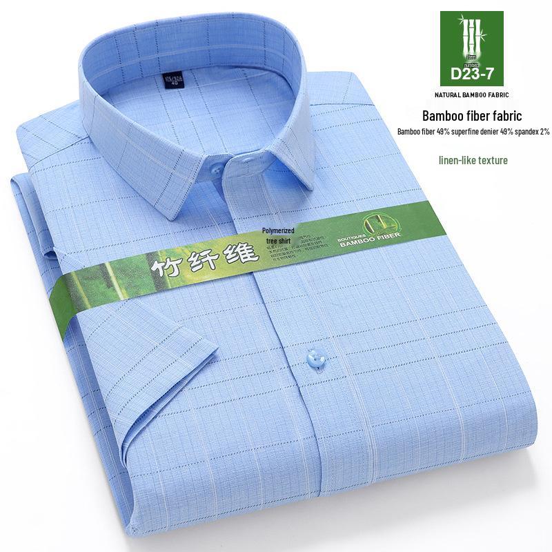 

Men s Bamboo Fiber Short Sleeve Plaid Cardigan 41