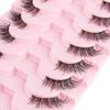 10 Pairs Transparent Band Half Eye Cat Eye False Eyelashes - 3D Layered, Natural, Thickening & Lengthening