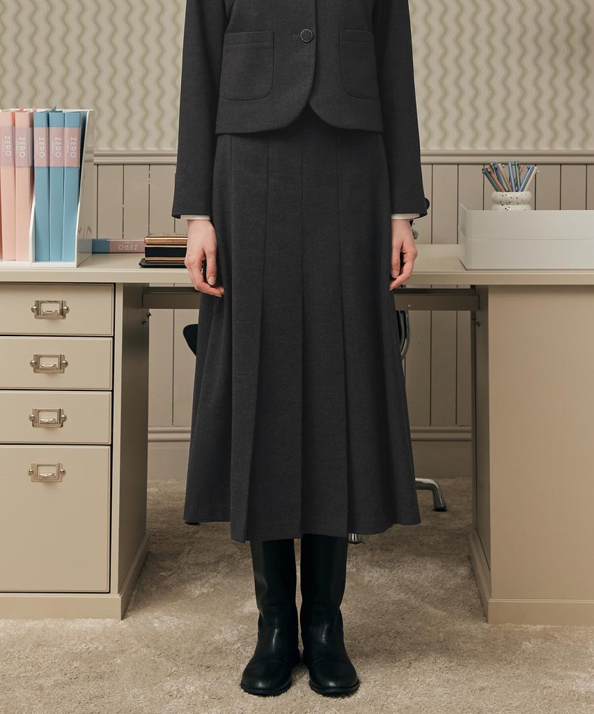 Zero Street [2 Colors] Cherni Pleated Skirt