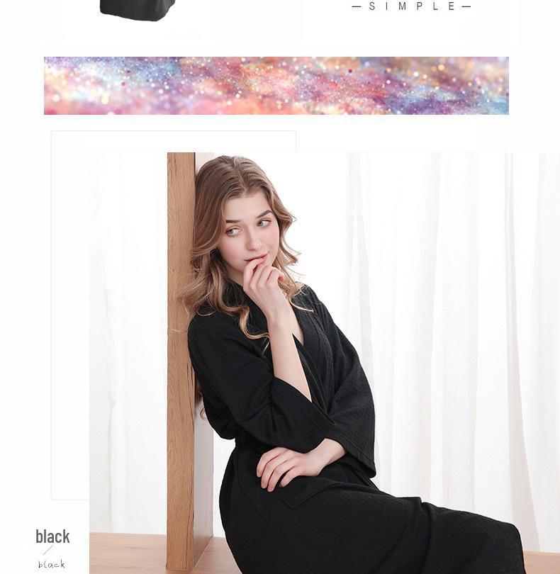 Unisex Quick-Dry Waffle Bathrobe - Lightweight, Absorbent, Ideal for Spa & Sauna
